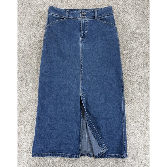 Caribbean Joe Dresses & Skirts - VTG Caribbean Joe Jean Midi Maxi Prairie Skirt Sz 10 Western Cottagecore 90s Y2K